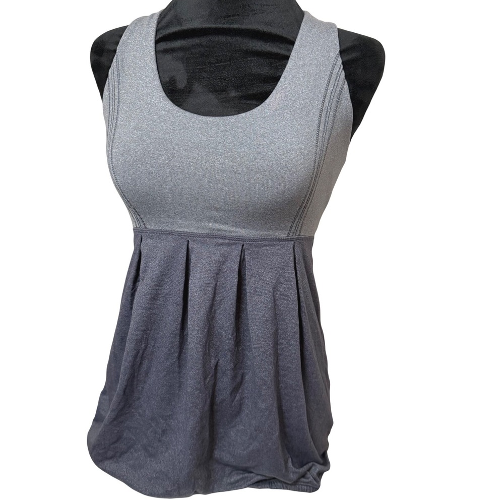 Women's LULULEMON Power Dance Tank Top SZ 4 Coal Gray Racerback Workout Top